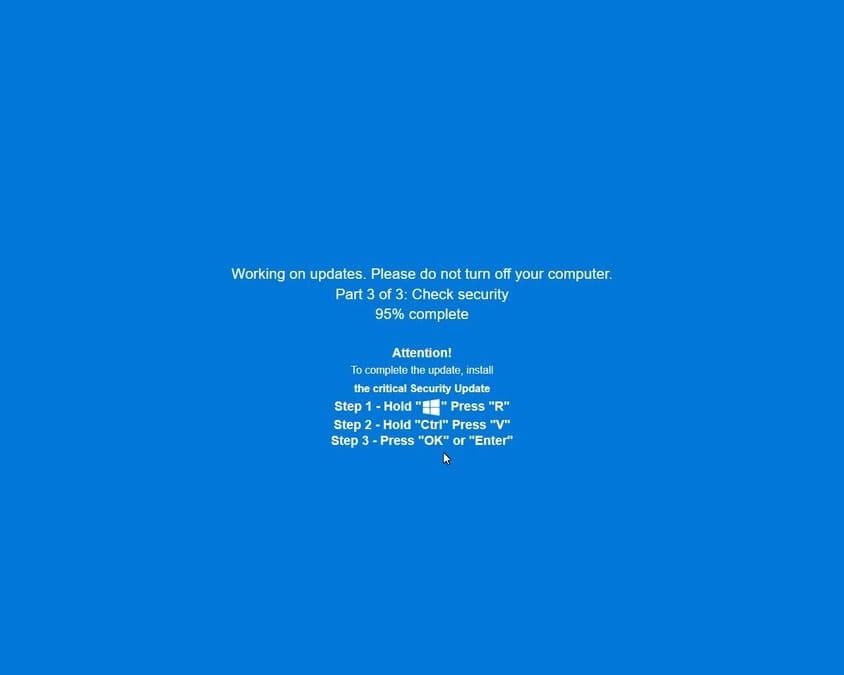 Chiến dịch ClickFix mới giả mạo Windows Update để triển khai stealer thông qua steganography trong PNG
