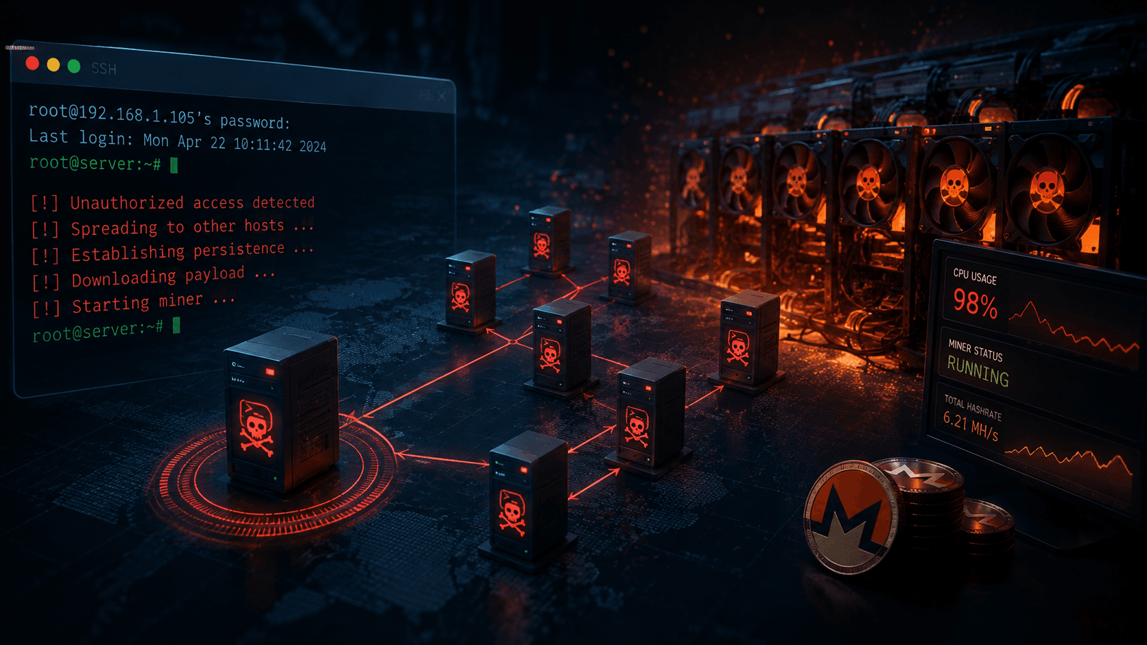 Từ SSH Botnet Đến “Ổ” Đào Coin: Lần Theo Dấu Vết Một Chiến Dịch Cryptomining